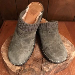 UGG Suede Olive Green Clogs